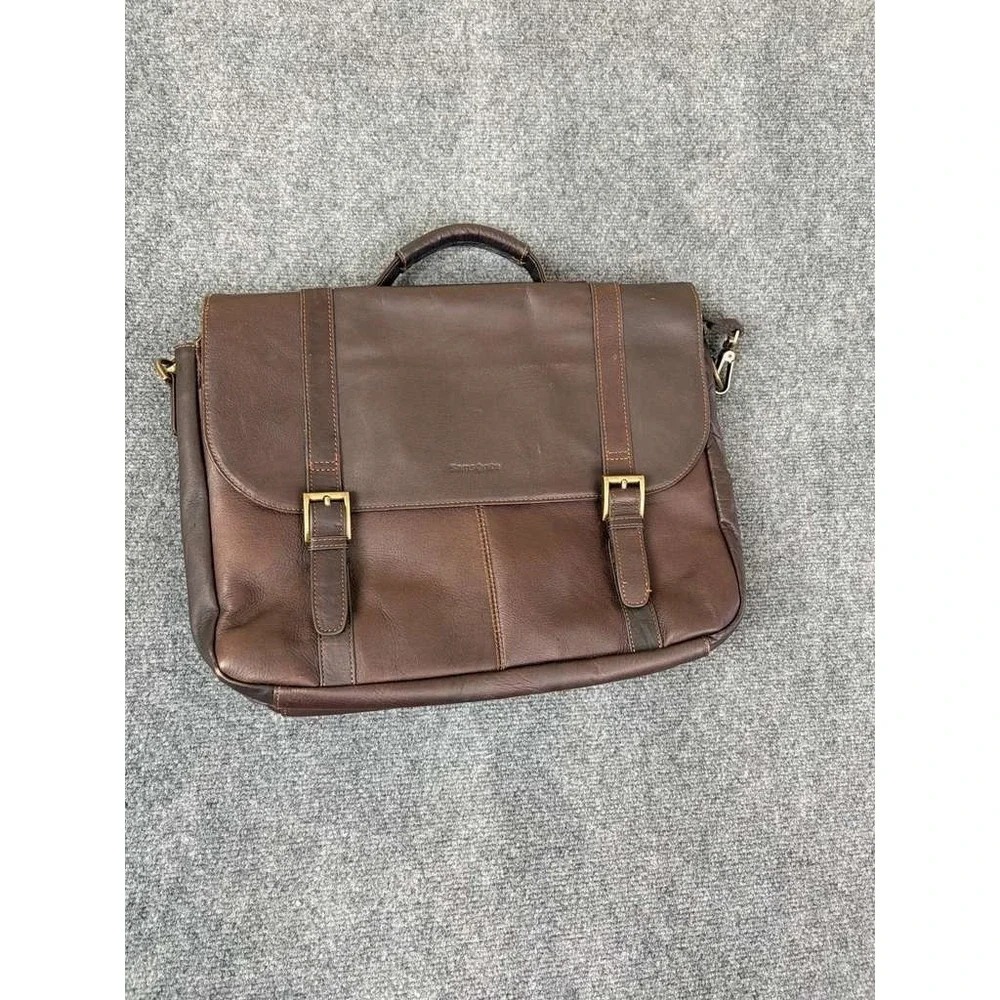 Samsonite Colombian Leather Flap-Over Messenger Bag, Brown